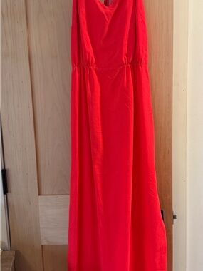 J. Crew Vibrant pink Spaghetti-Strap Maxi Dress